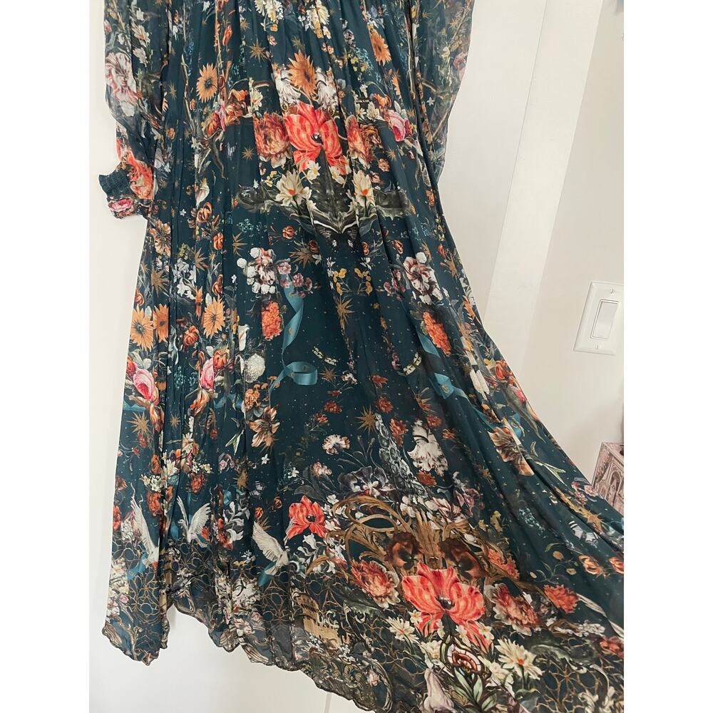 Camilla Silk Green Maxi Dress Size S - Picture 9 of 9